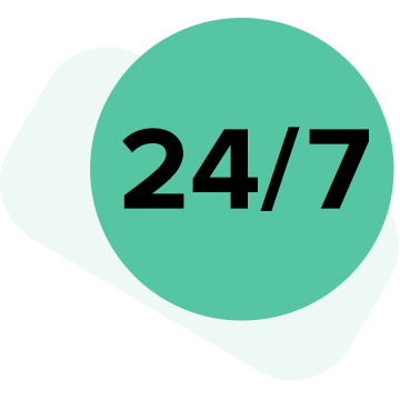 Numbers showing 24/7 access