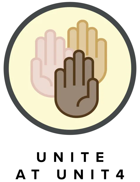 Brown, pink, tan coloured hands to represent People of color at Unit4