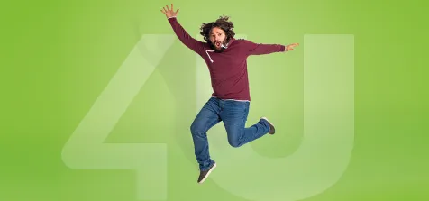 Unit4 values people first man jumping image