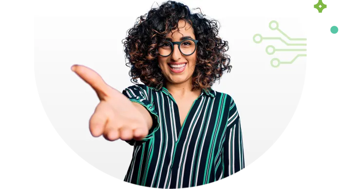 Women with her hand out