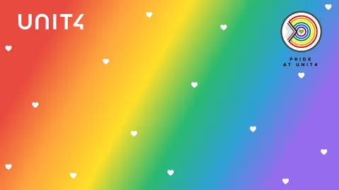Pride at Unit4 logo and Pride colors