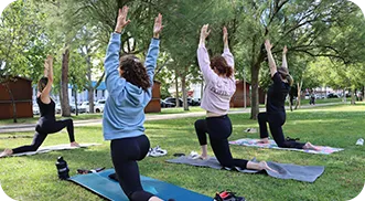 People doing yoga